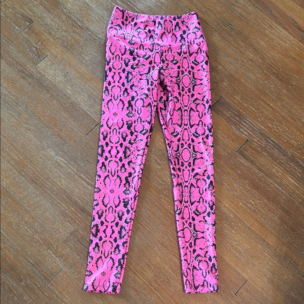 Goldsheep Pink Snake Print Leggings size s